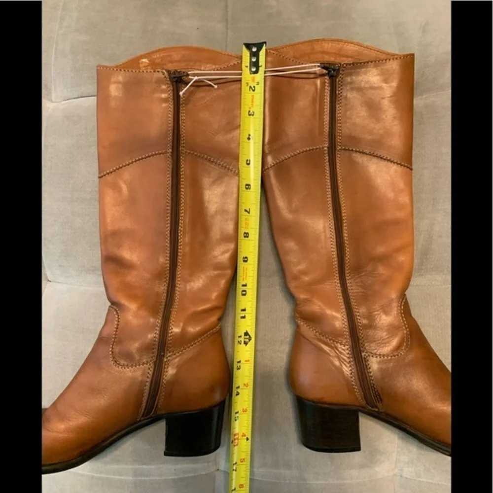 Lavorazione Artigianale Riding equestrian Knee High Leather Boots Shoes Brown 37